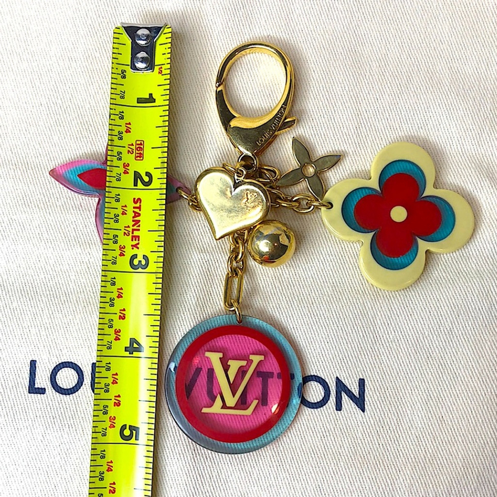 LOUIS VUITTON Bijoux Red Yellow Blue and Gold Plated Ball Flower Heart Charms - Picture 11 of 17